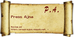 Press Ajna névjegykártya